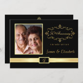 Cartes d'invitation personnalisées pour le 50e ann (Devant / Derrière)