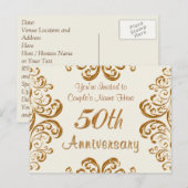Cartes d'invitation personnalisées pour les 50 ans (Devant / Derrière)