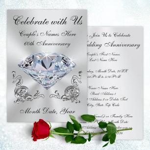Cartes d'invitation personnalisées pour les 60 ans
