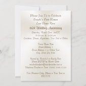 Cartes d'invitation personnalisées pour les 65 ans (Dos)