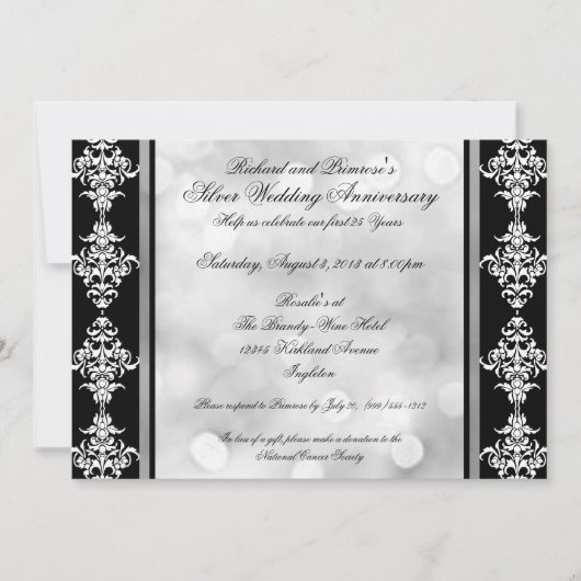 Cartes d'invitation personnalisées pour noces d'ar (Devant)