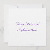 Cartes d'invitation personnalisées pour toutes occ (Dos)