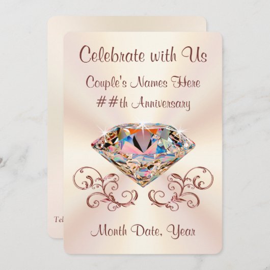 Cartes d'invitation personnalisées pour un anniver (Devant / Derrière)