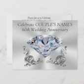 Cartes d'invitation personnalisées pour votre 60e (Devant / Derrière)