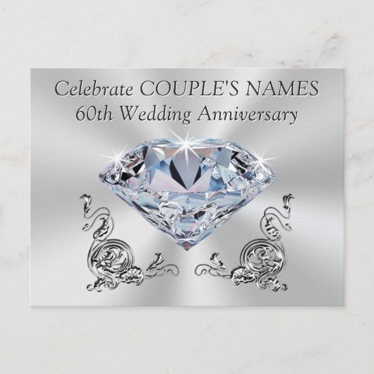 Cartes d'invitation personnalisées pour votre 60e (Devant)