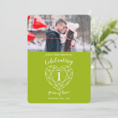 Cartes d'invitation photo 1er anniversaire 1 an av (Debout devant)