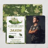 Cartes d'invitation photo armée (Devant / Derrière)
