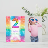 Cartes d'invitation photo avec ballons (Debout devant)