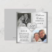 Cartes d'invitation photo avec cœur pour les noces (Devant / Derrière)