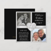 Cartes d'invitation photo avec coeurs pour les 25  (Devant / Derrière)