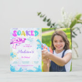 Cartes d'invitation photo d'anniversaire au pistol (Debout devant)