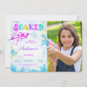 Cartes d'invitation photo d'anniversaire au pistol (Devant)