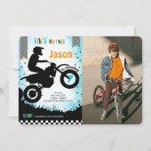 Cartes d'invitation photo d'anniversaire de vélo m (Devant)