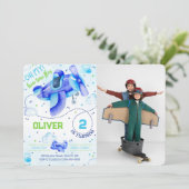 Cartes d'invitation photo d'avion (Debout devant)