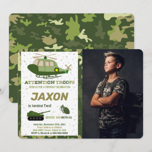 Cartes d'invitation photo de l'armée