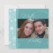 Cartes d'invitation photo de mariage d'hiver (Dos)