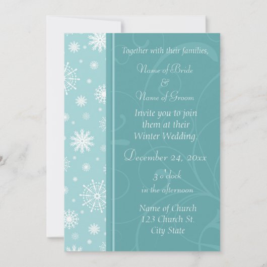 Cartes d'invitation photo de mariage d'hiver (Devant)