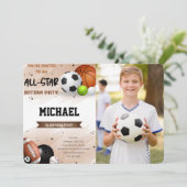 Cartes d'invitation photo de sport (Debout devant)