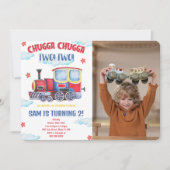 Cartes d'invitation photo de train (Devant)