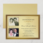 Cartes d'invitation photo Passé & Présent pour le  (Devant / Derrière)