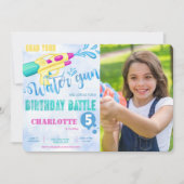 Cartes d'invitation photo pistolet à eau  (Devant)