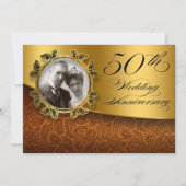 Cartes d'invitation photo pour 50 ans de mariage (Devant)