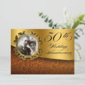 Cartes d'invitation photo pour 50 ans de mariage (Debout devant)