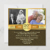 Cartes d'invitation photo pour 50 ans de mariage d (Devant)