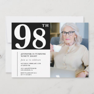 Cartes d'invitation photo pour 98e anniversaire en