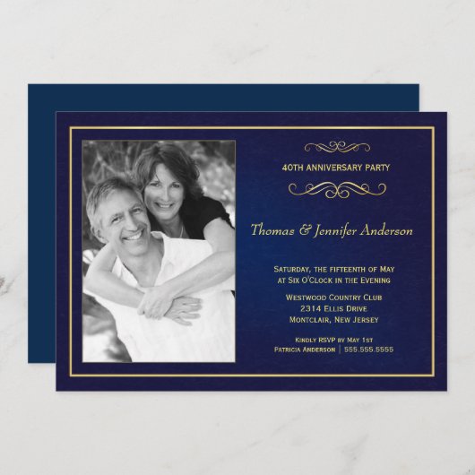 Cartes d'invitation photo pour anniversaire de mar (Devant / Derrière)