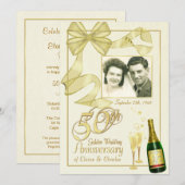 Cartes d'invitation photo pour fête du 50e anniver (Devant / Derrière)
