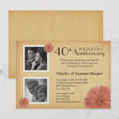 Cartes d'invitation photo pour le 40e anniversaire (Devant / Derrière)