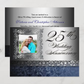 Cartes d'invitation photo pour les 25 ans de maria (Devant / Derrière)