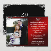 Cartes d'invitation photo pour les 40 ans de maria (Devant / Derrière)