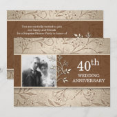 Cartes d'invitation photo pour les 40 ans de maria (Devant / Derrière)