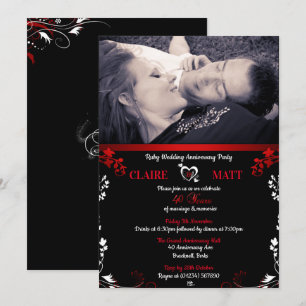 Cartes d'invitation photo pour les 40 ans de maria