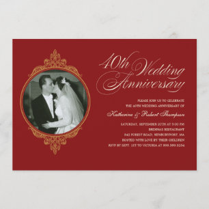 Cartes d'invitation photo pour les 40 ans de maria