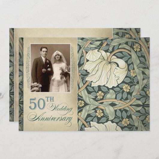 Cartes d'invitation photo pour les 50 ans de maria (Devant / Derrière)