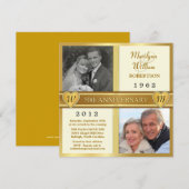 Cartes d'invitation photo pour les 50 ans de maria (Devant / Derrière)