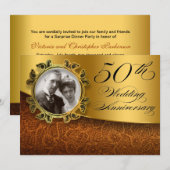 Cartes d'invitation photo pour les 50 ans de maria (Devant / Derrière)