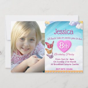 Cartes d'invitation photo pour les 8 ans avec papi