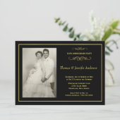 Cartes d'invitation photo pour noces d'or - 50 ans (Debout devant)