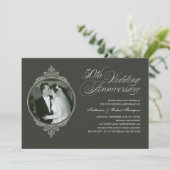 Cartes d'invitation photo sombre Classique 50e Ann (Debout devant)