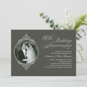 Cartes d'invitation photo sombre Classique 60e Ann (Debout devant)