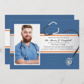 Cartes d'invitation photo stéthoscope 2 (Devant / Derrière)