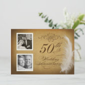 Cartes d'invitation photo vintage 50e anniversaire (Debout devant)