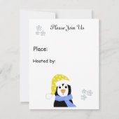 Cartes d'invitation pingouin pour fête de fin d'an (Dos)