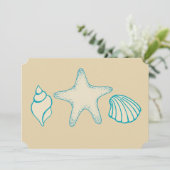 Cartes d'invitation Plage de Coquillages (Debout devant)
