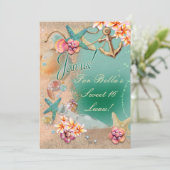 Cartes d'invitation Plage et Luau (Debout devant)