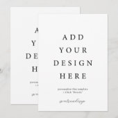 Cartes d'invitation plates 5x7 " (Devant / Derrière)